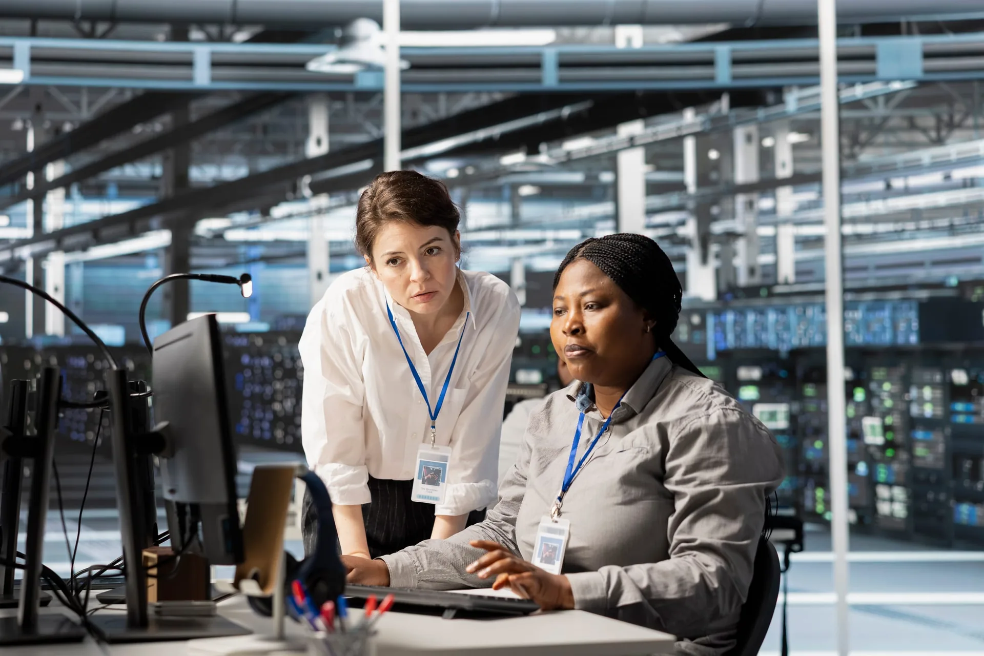 SOC team analyzing security data together in an operations center
